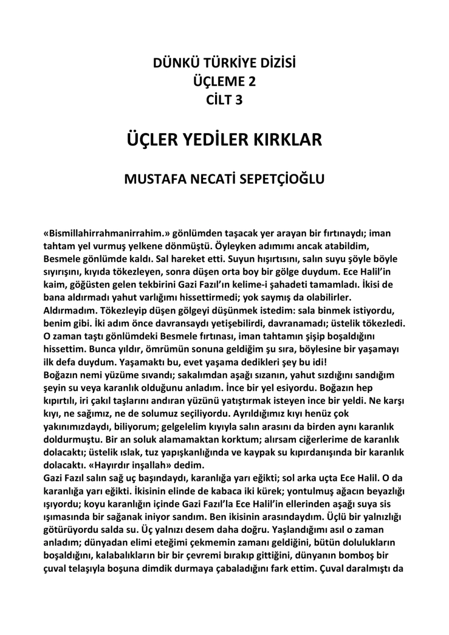 Dünkü Türkiye Dizisi 6: Üçler Yediler Kırklar PDF kapak görseli