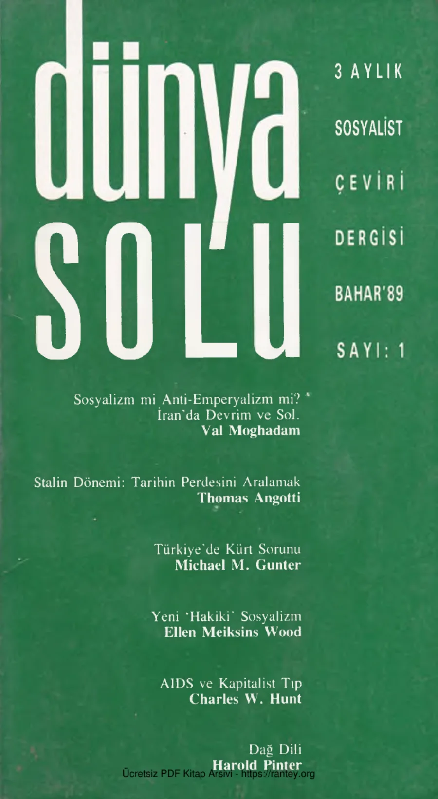 Dünya Solu Sayı 001 kapak görseli