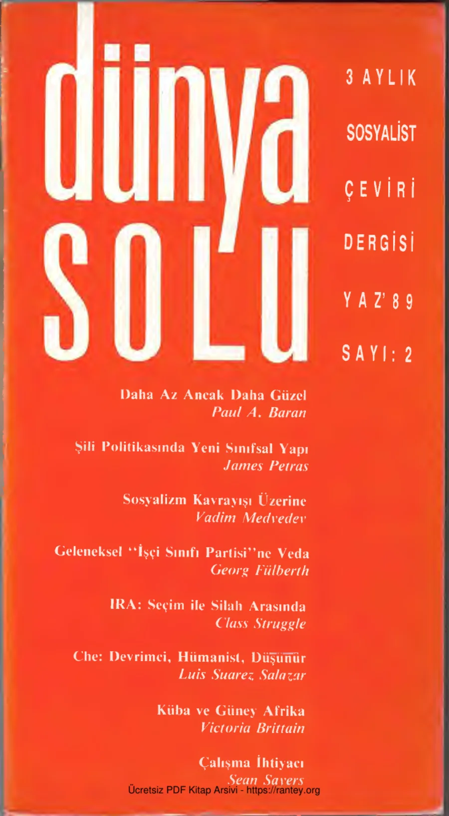 Dünya Solu Sayı 002 kapak görseli