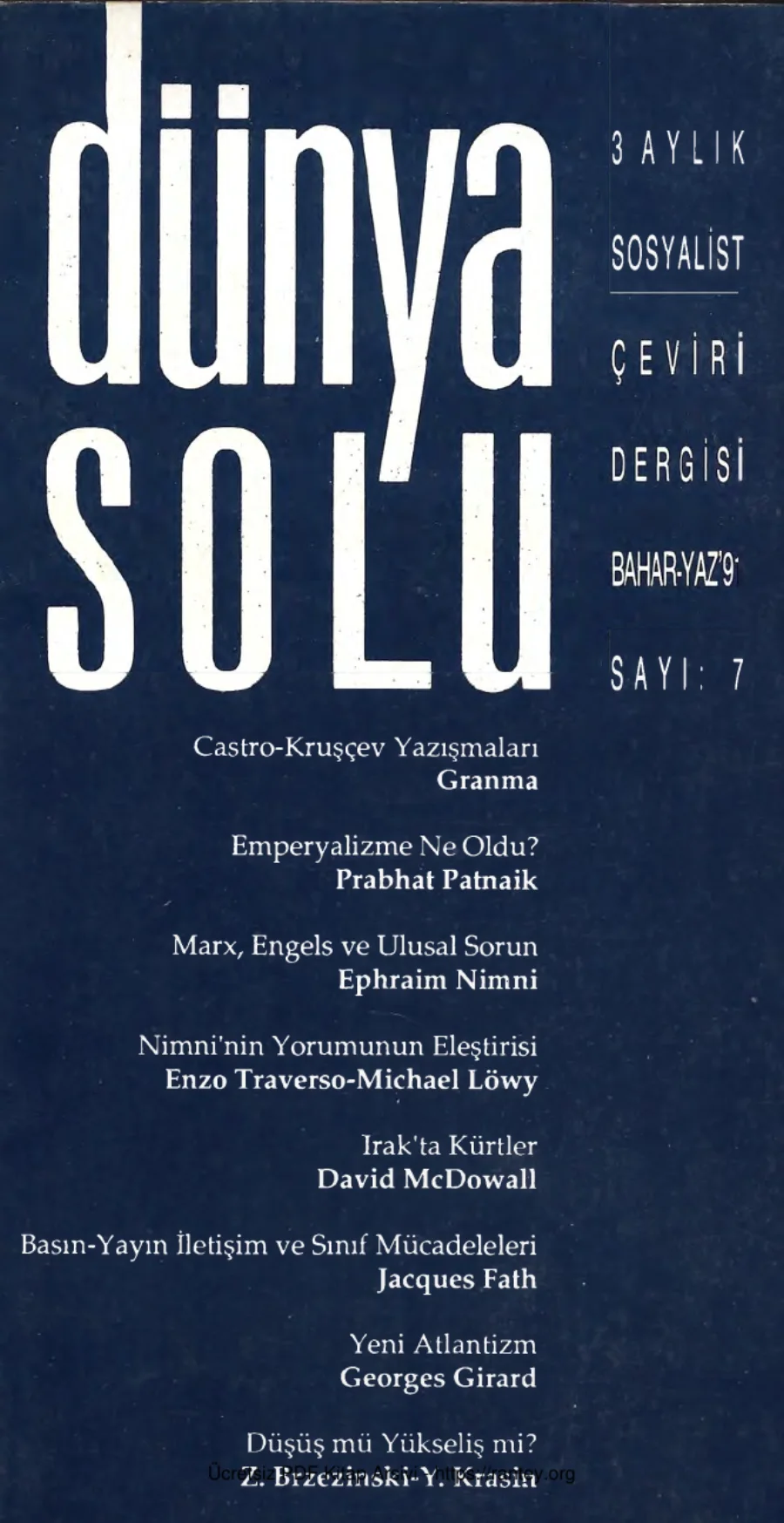 Dünya Solu Sayı 007 kapak görseli