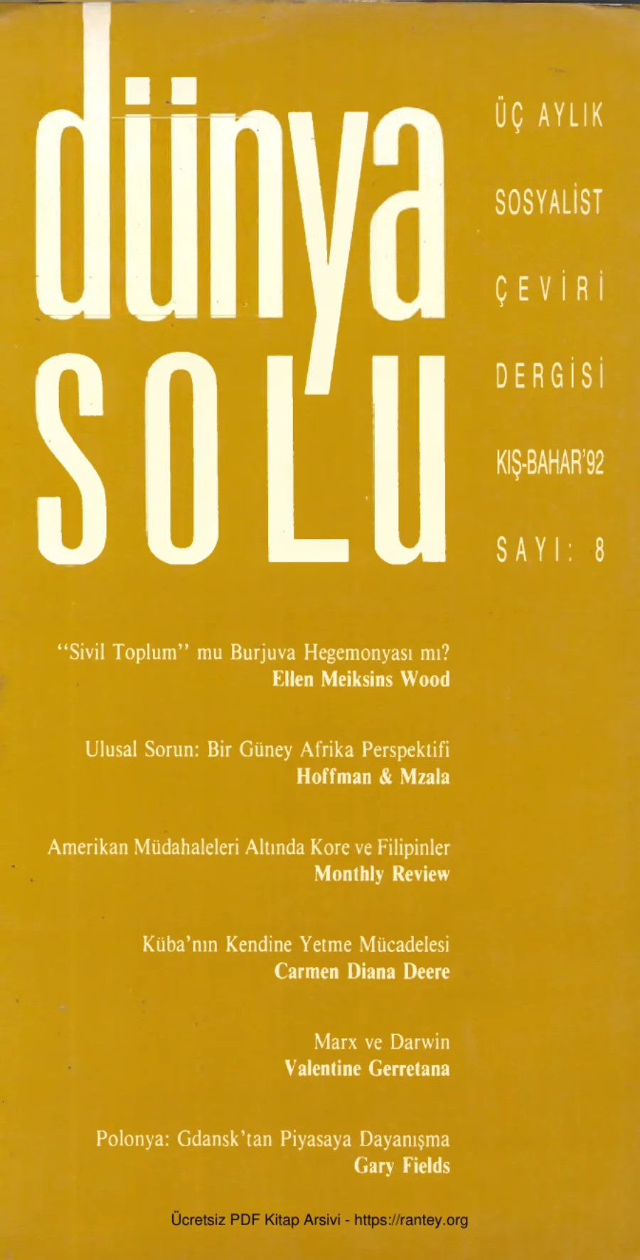 Dünya Solu Sayı 008 kapak görseli