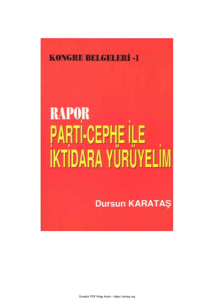 Dursun Karataş Kongre Belgeleri 1 kapak görseli