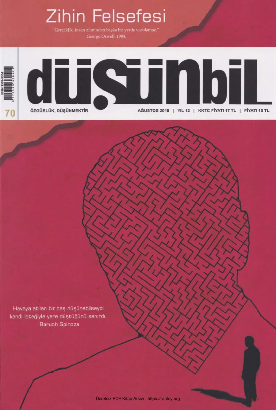 Düşünbil 070 Ağustos 2018 Zihin Felsefesi kapak görseli