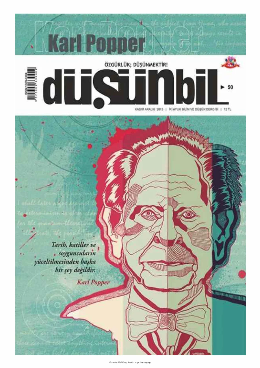 Düşünbil Sayı 050 Kasım Aralık 2016 Karl Popper kapak görseli