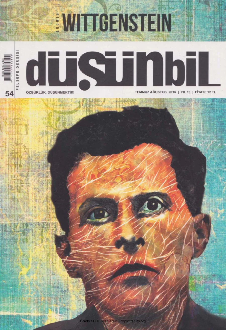 Düşünbil Sayı 054 Temmuz Ağustos 2016 Ludwig Wittgenstein kapak görseli