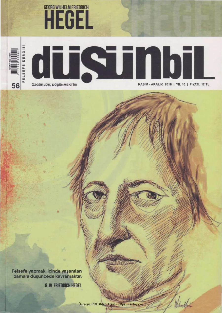 Düşünbil Sayı 056 Kasım Aralık 2016 Hegel kapak görseli