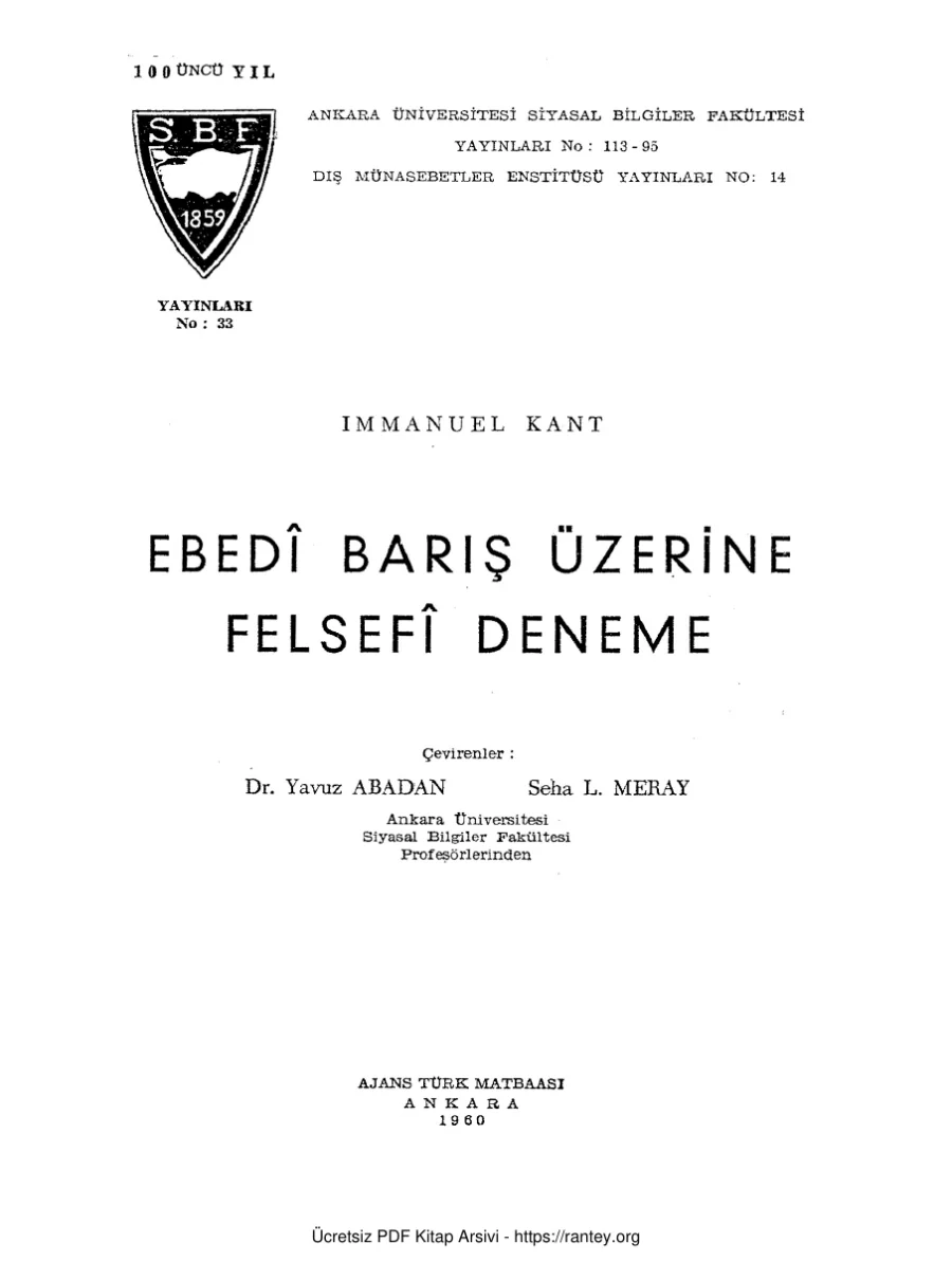 Ebedi Barış Üzerine Deneme kapak görseli