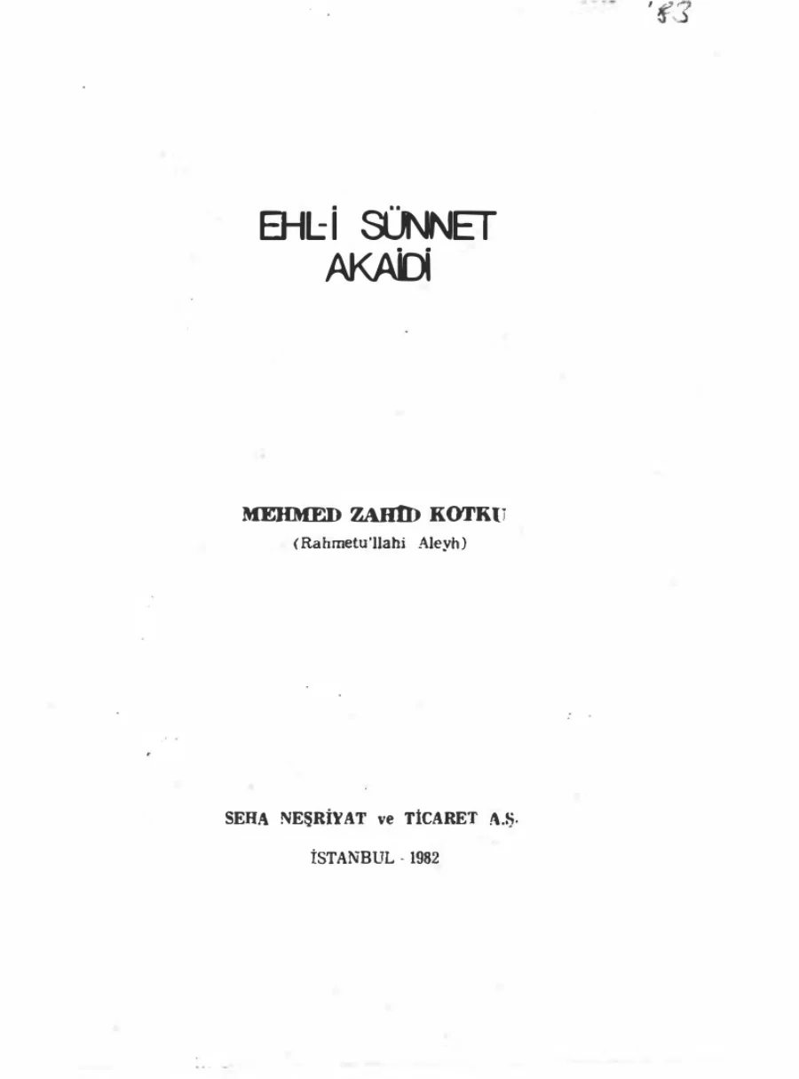 Ehl-i Sünnet Akaidi PDF kapak görseli