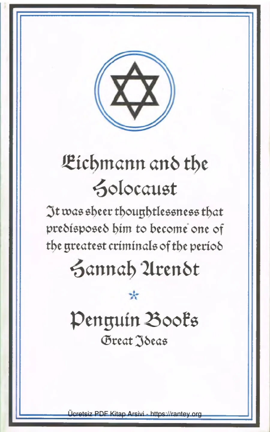 Eichmann and the Holocaust Penguin Books kapak görseli