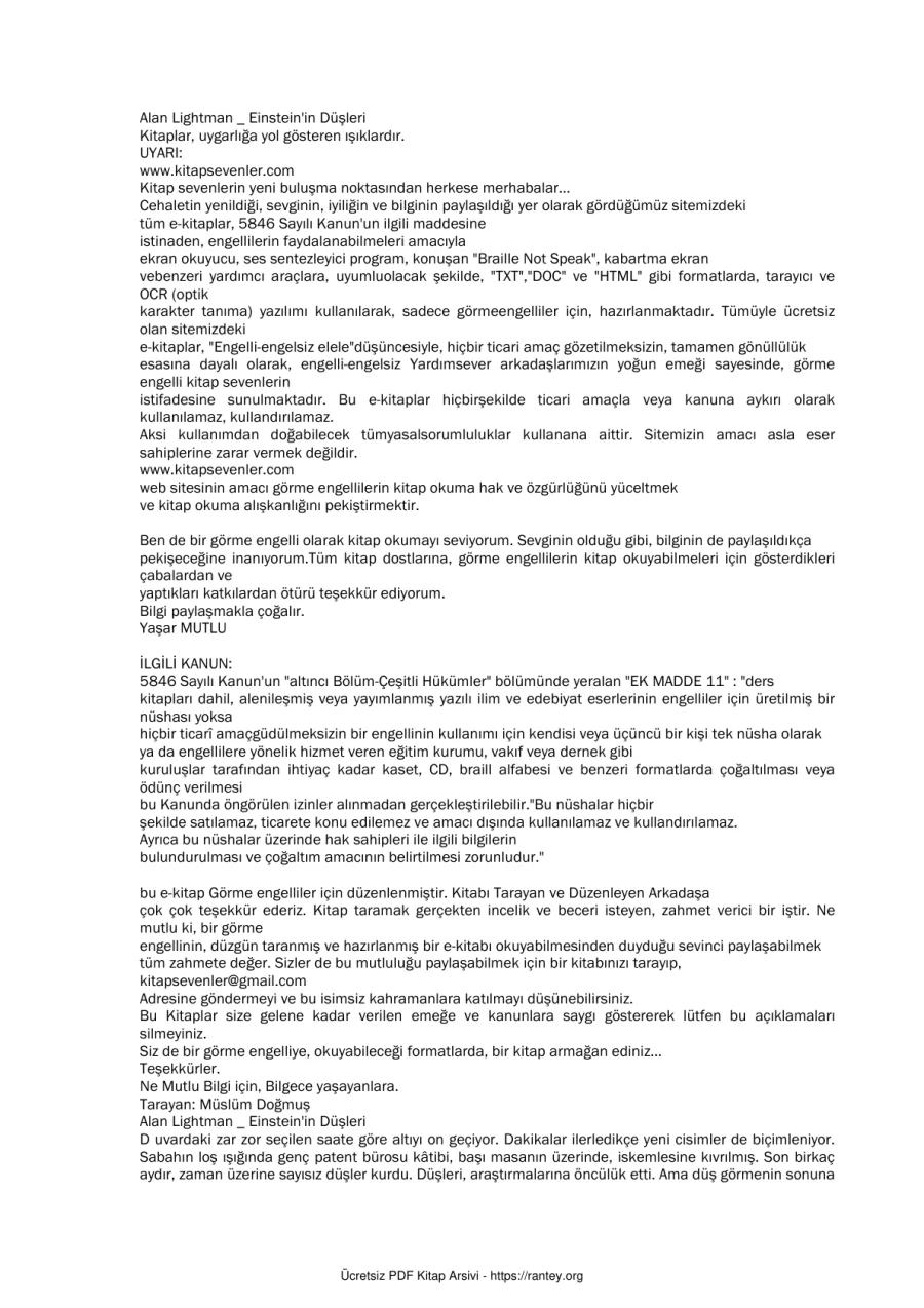 Einsteinin Düşleri kapak görseli