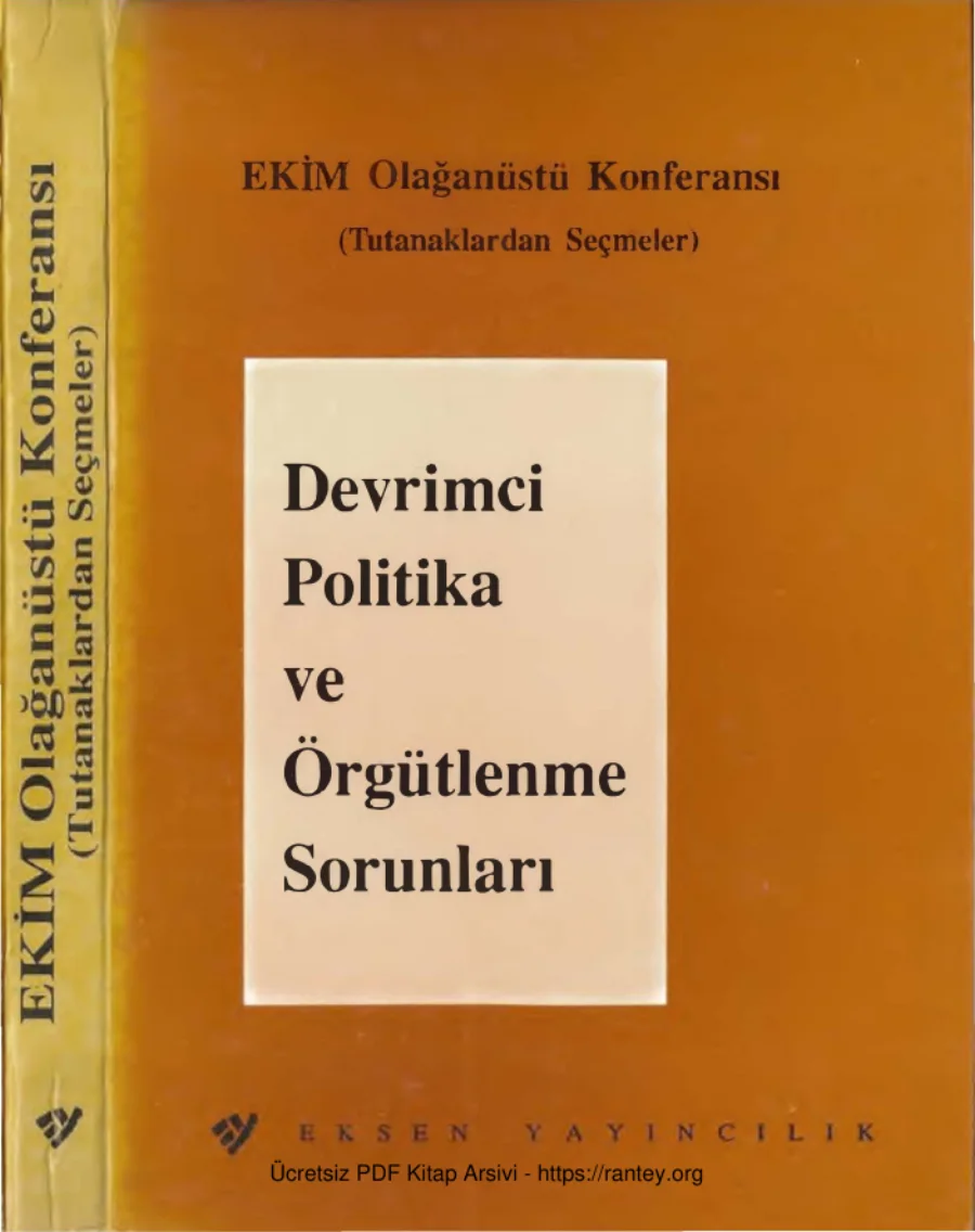 Ekim Olağanüstü Konferansı Devrimci Politika ve Örgütlenme Sorunları kapak görseli