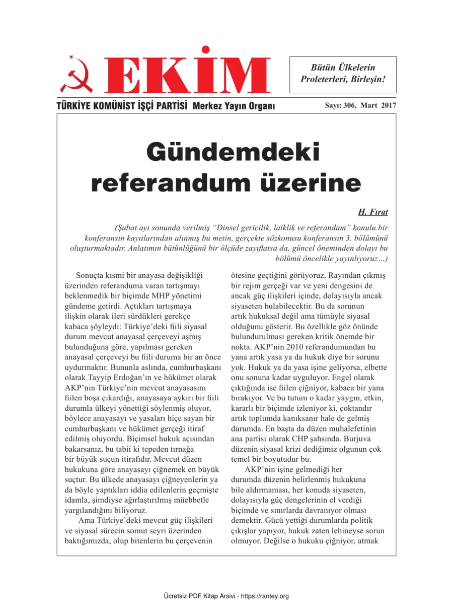 Ekim Sayı 306 Mart 2017 kapak görseli