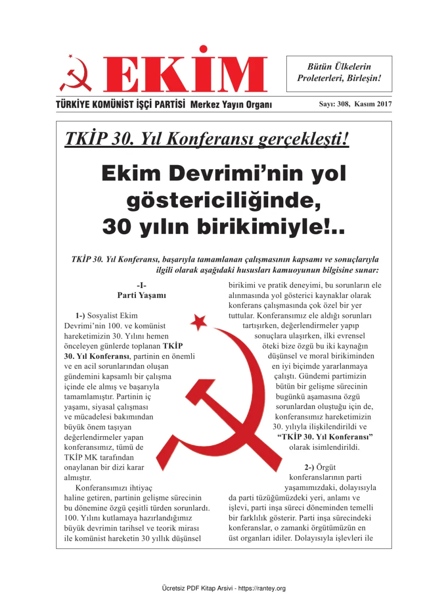 Ekim Sayı 308 Kasm 2017 kapak görseli