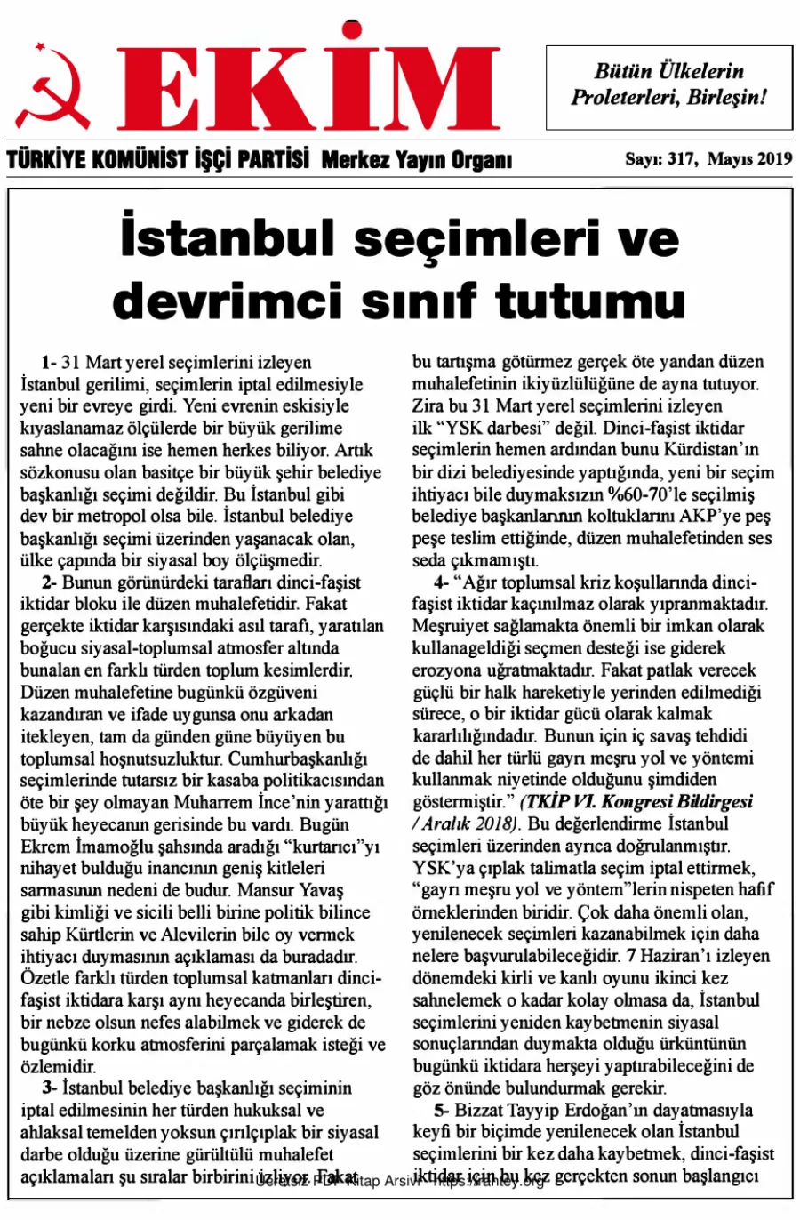 Ekim Sayı 317 Mayıs 2019 kapak görseli