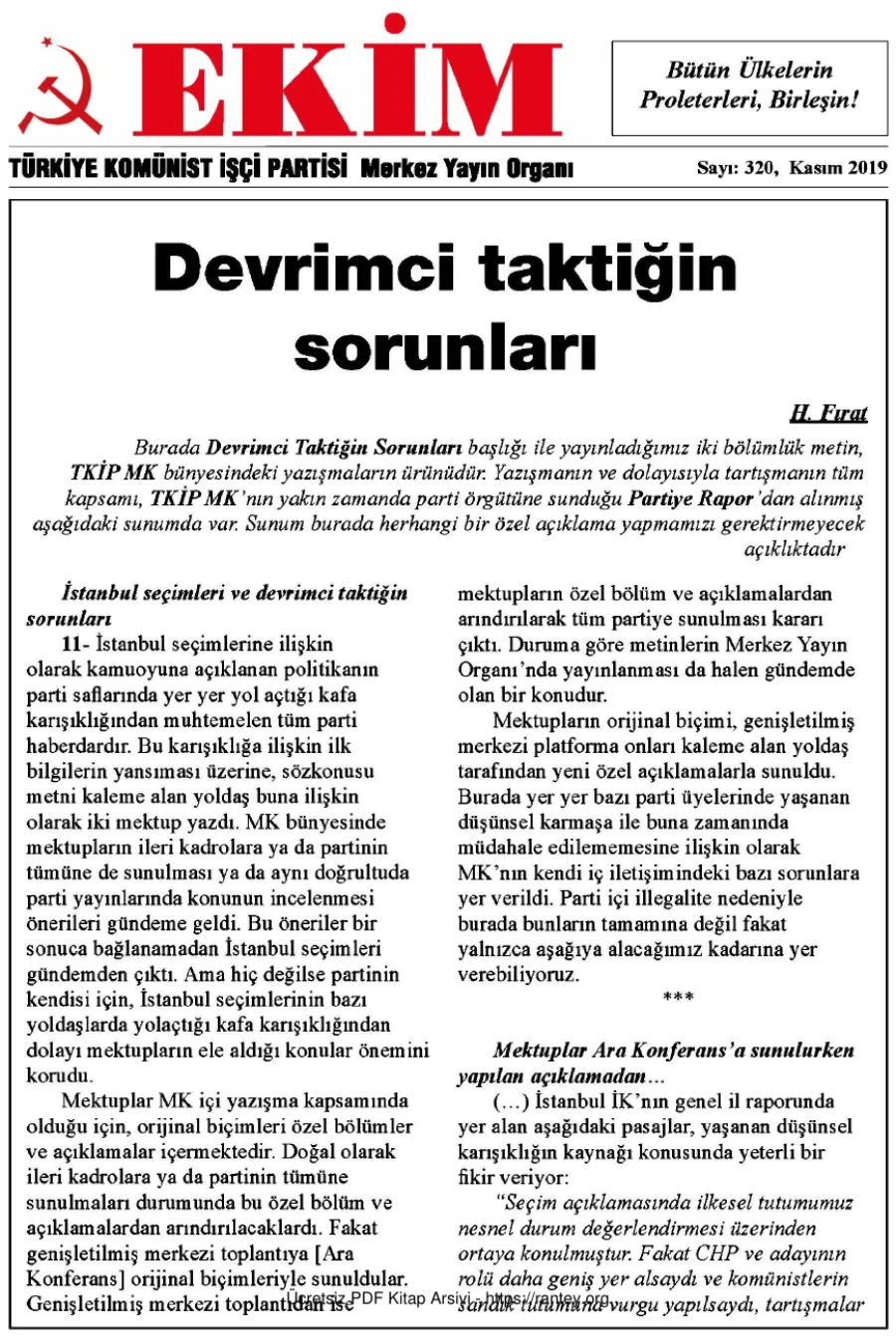 Ekim Sayı 320 Kasım 2019 kapak görseli