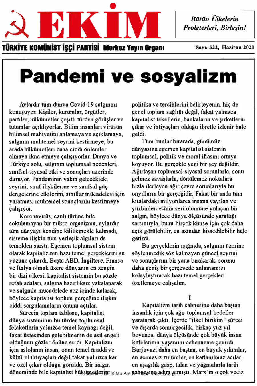 Ekim Sayı 322 Haziran 2020 kapak görseli