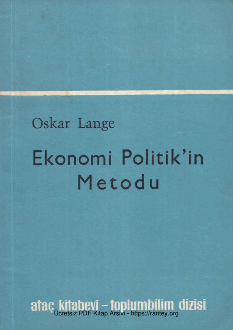 Ekonomi Politikin Metodu kapak görseli