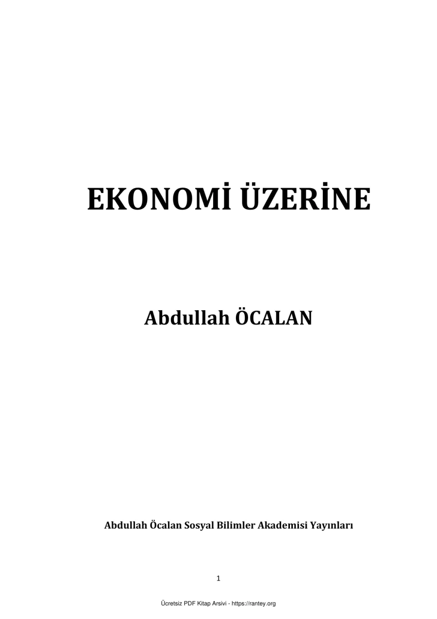 Ekonomi Üzerine kapak görseli