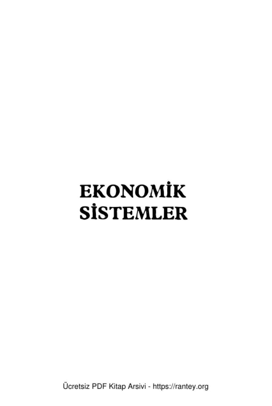 Ekonomik Sistemler kapak görseli