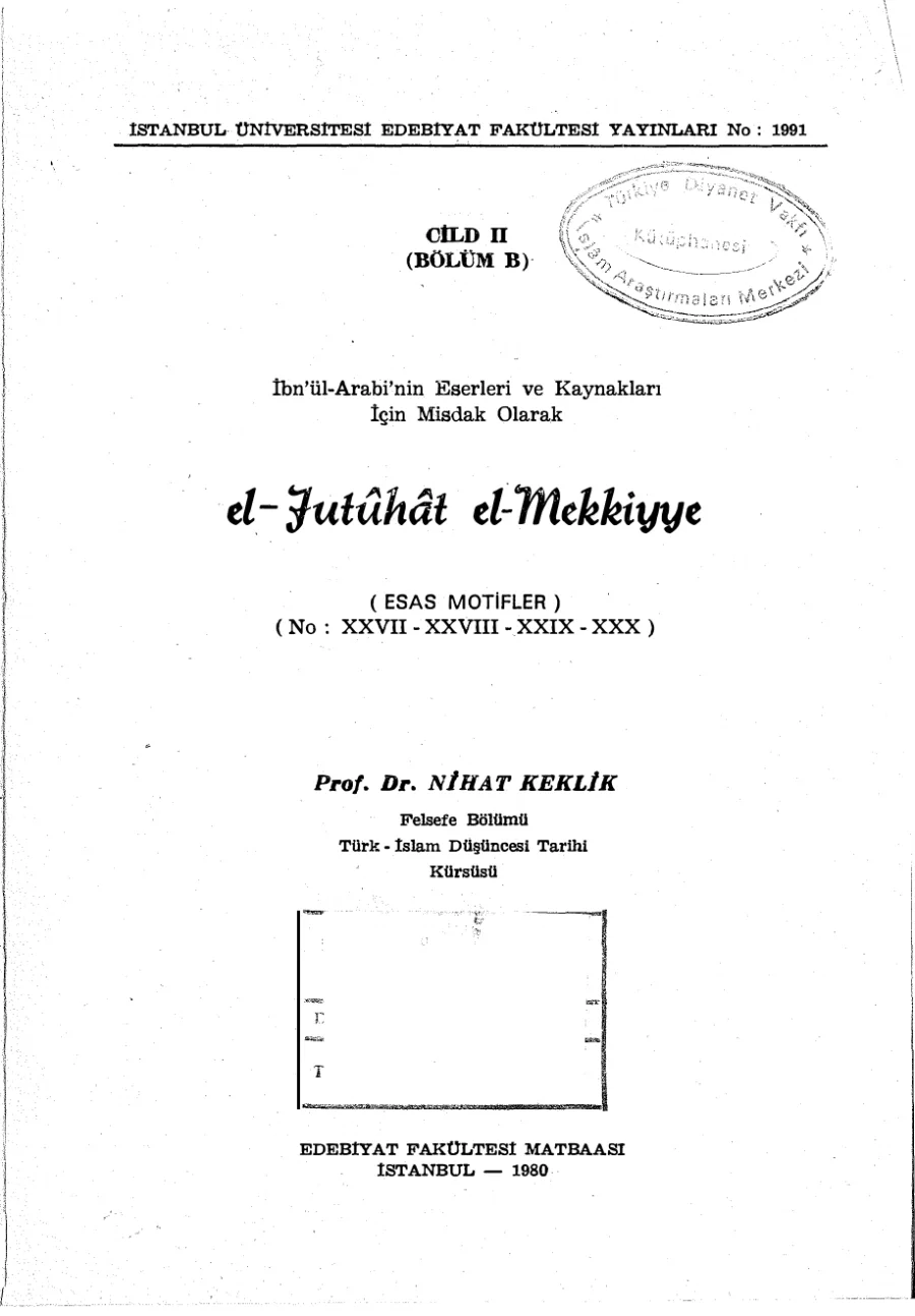 el-Fütûhâtü'l-Mekkiyye - Cilt II kapak görseli