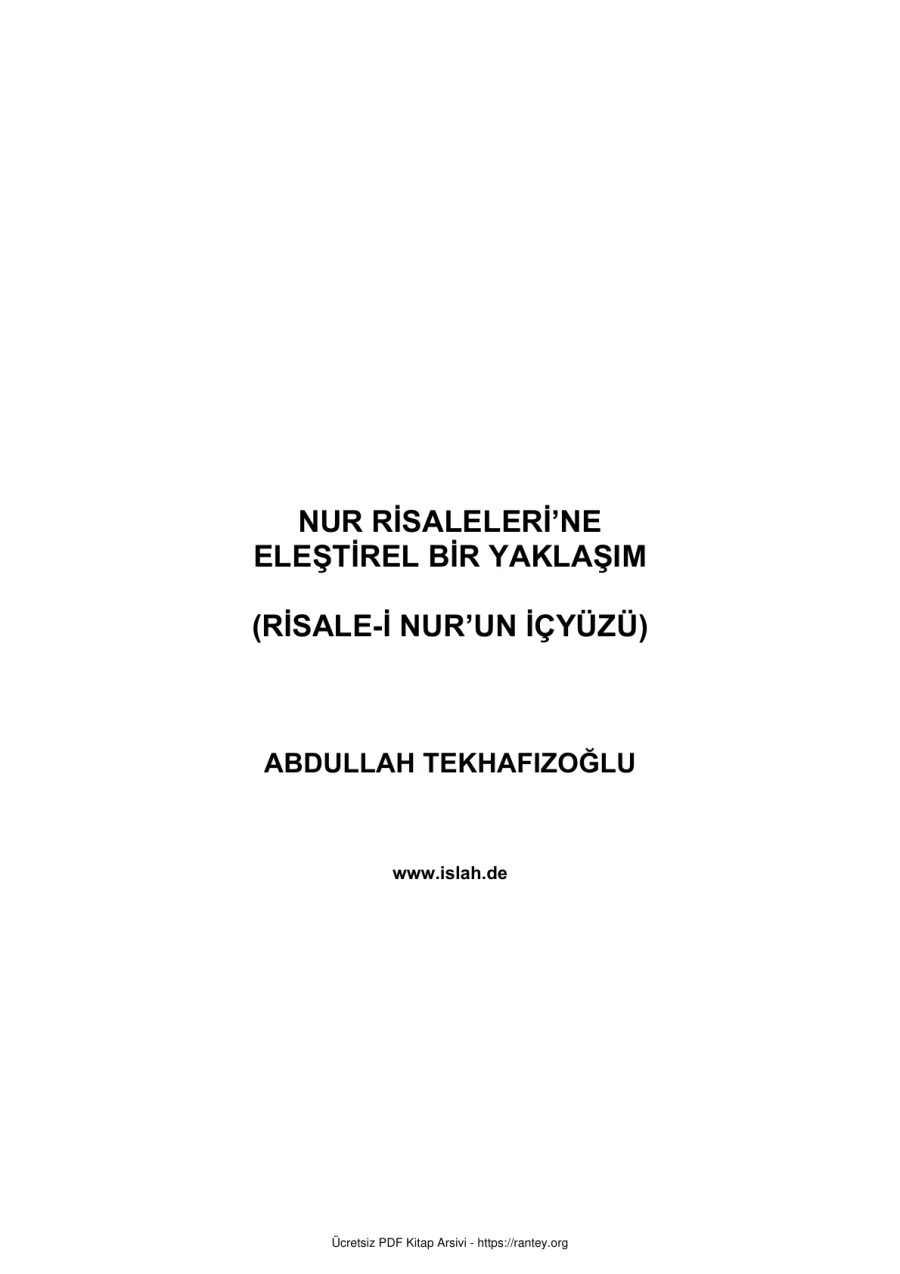 Eleştirel Bir Yaklaşım Abdullah Tekhafızoğlu Ebu Abdulmumin Tekin Mıhçı kapak görseli
