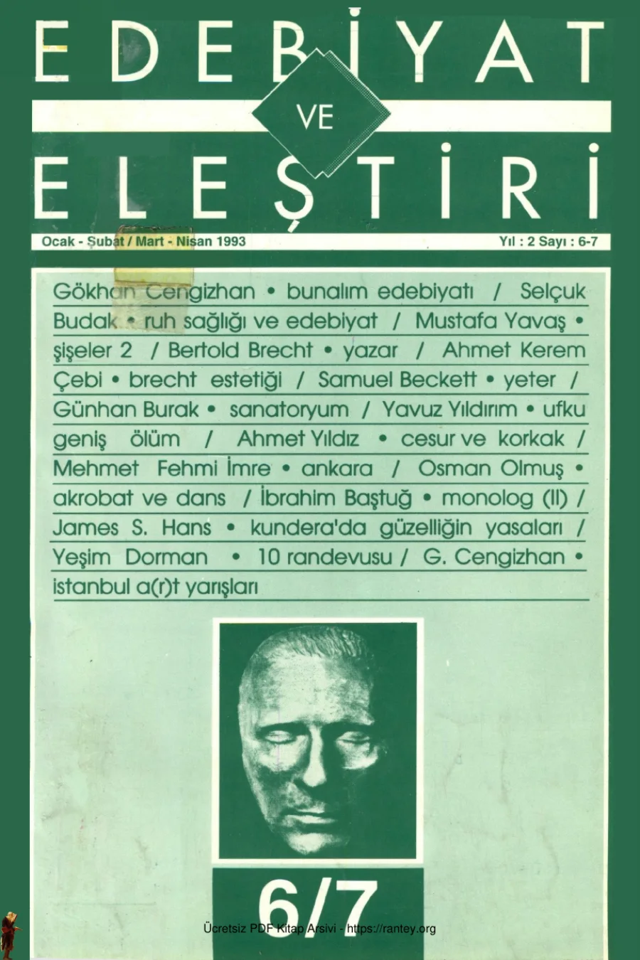 Eleştiri Sayı 006 007 Ocak Nisan 1993 kapak görseli