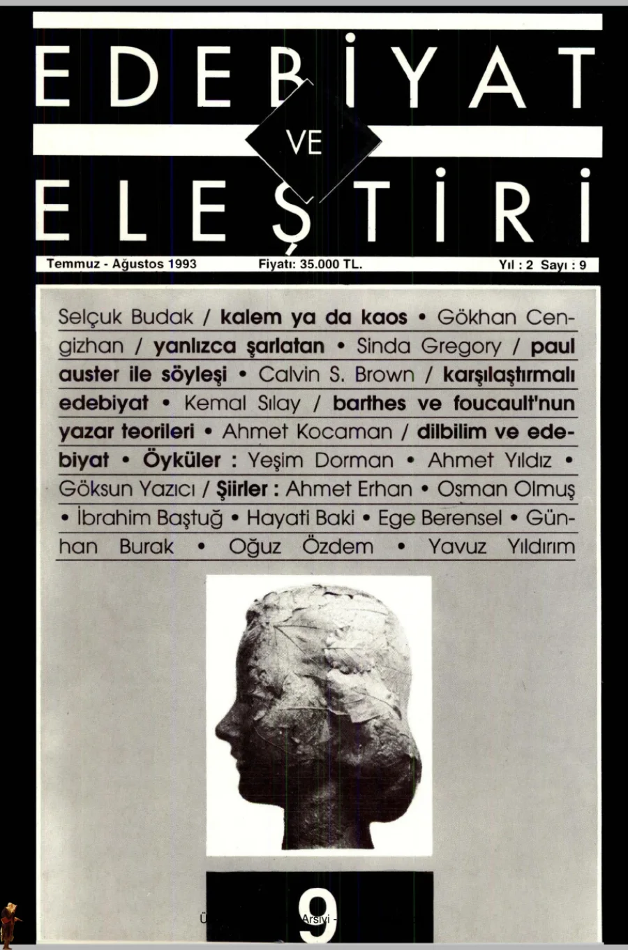 Eleştiri Sayı 009 Temmuz Ağustos 1993 kapak görseli