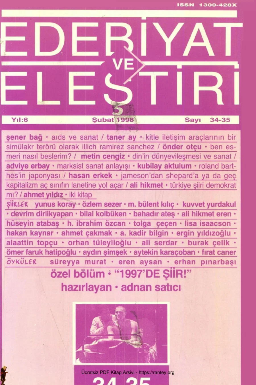 Eleştiri Sayı 034 035 Ocak Şubat 1998 kapak görseli