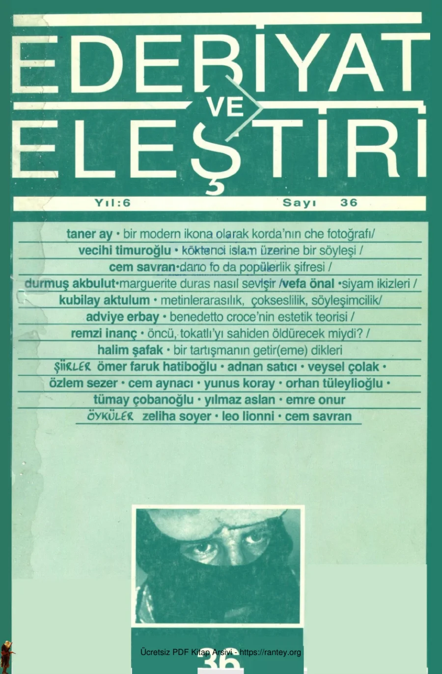 Eleştiri Sayı 036 Mart Nisan 1998 kapak görseli