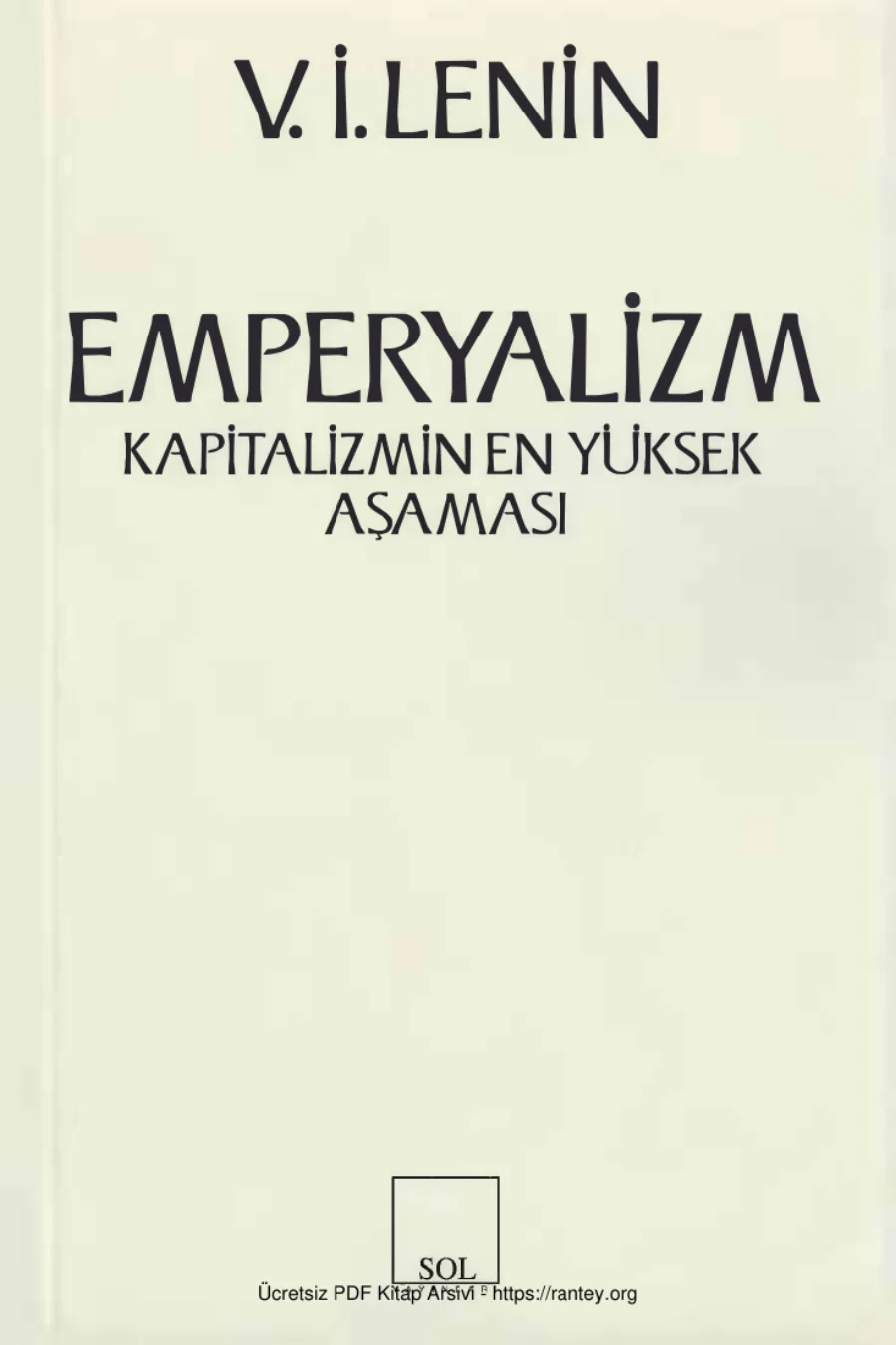 Emperyalizm Kapitalizmin En Yüksek Aşaması kapak görseli