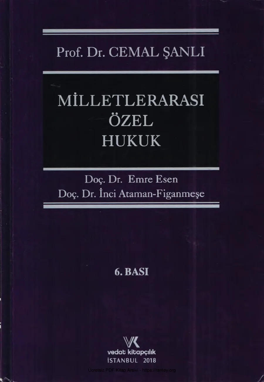 Emre Esen İnci Ataman Figanmeşe Milletlerarası Özel Hukuk Vedat Yayınları kapak görseli