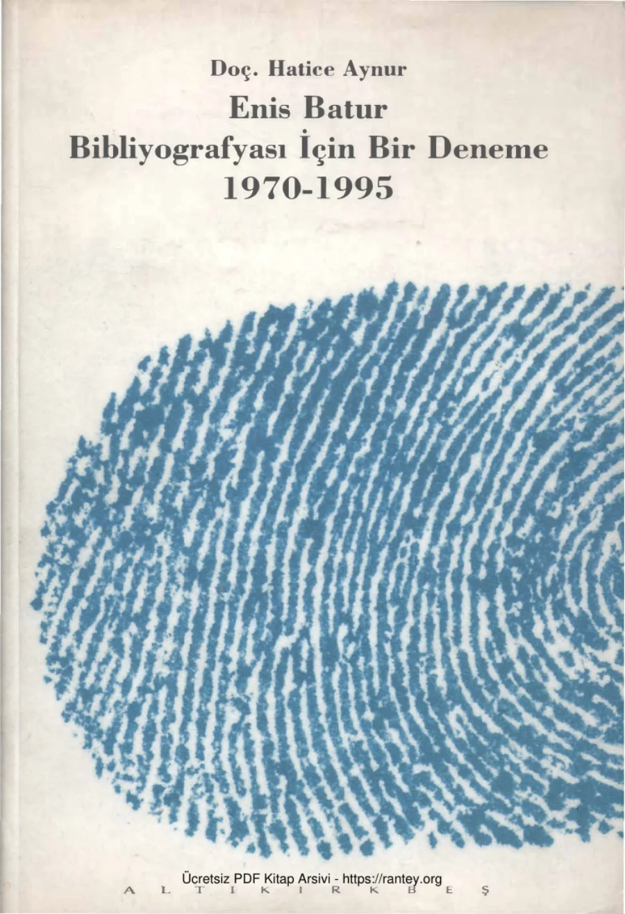Enis Batur Bibliyografyası İçin Bir Deneme 1970 1995 Altı Kırkbeş Yayınları kapak görseli