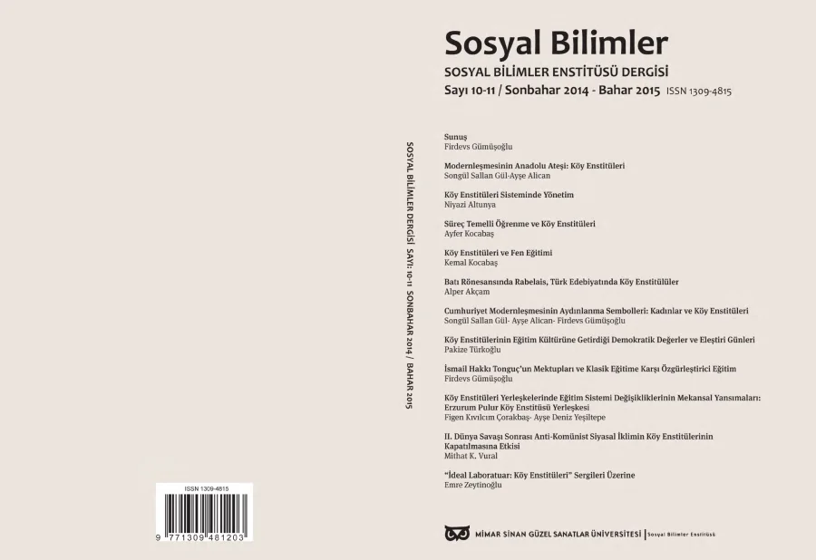 Enstitüsü Dergisi Sayı 10 11 Sonbahar 204 Bahar kapak görseli