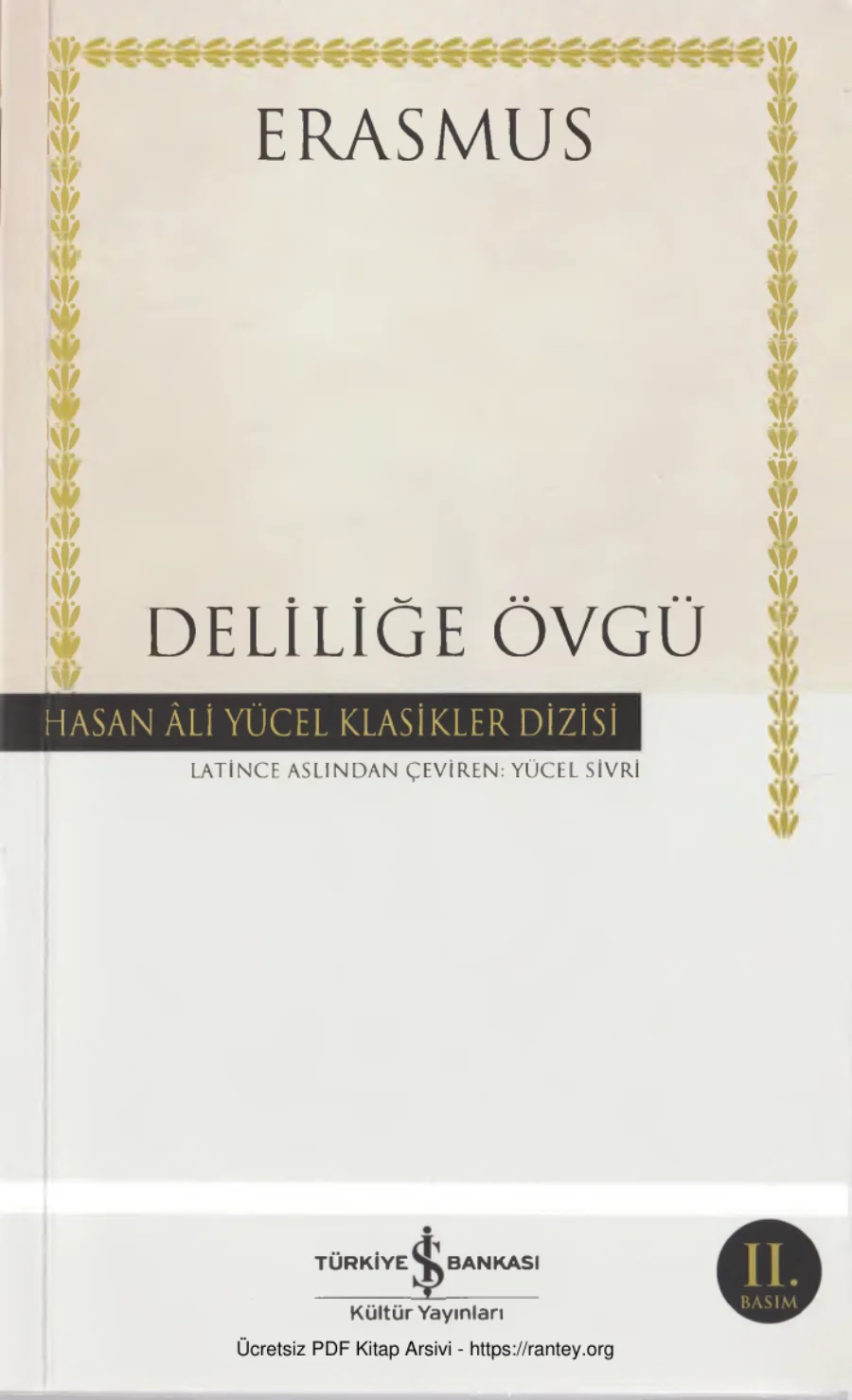 Erasmus Deliliğe Övgü kapak görseli