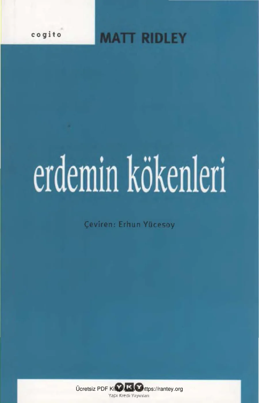 Erdemin Kökenleri YKY Cogito kapak görseli