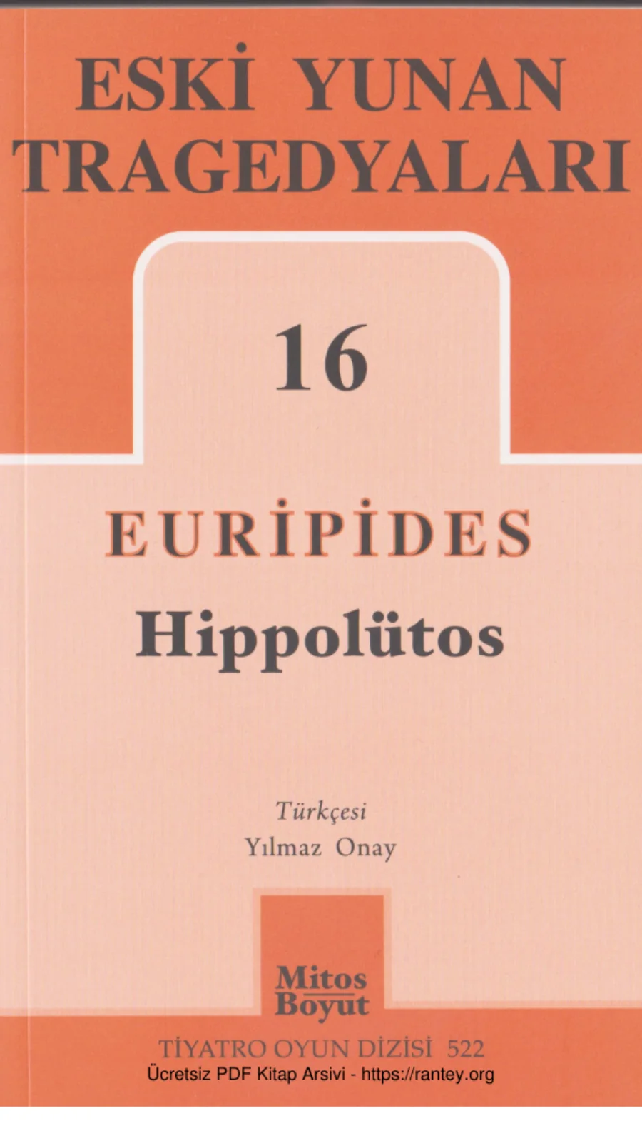 Eski Yunan Tragedyaları 16 Euripides Hippolütos kapak görseli