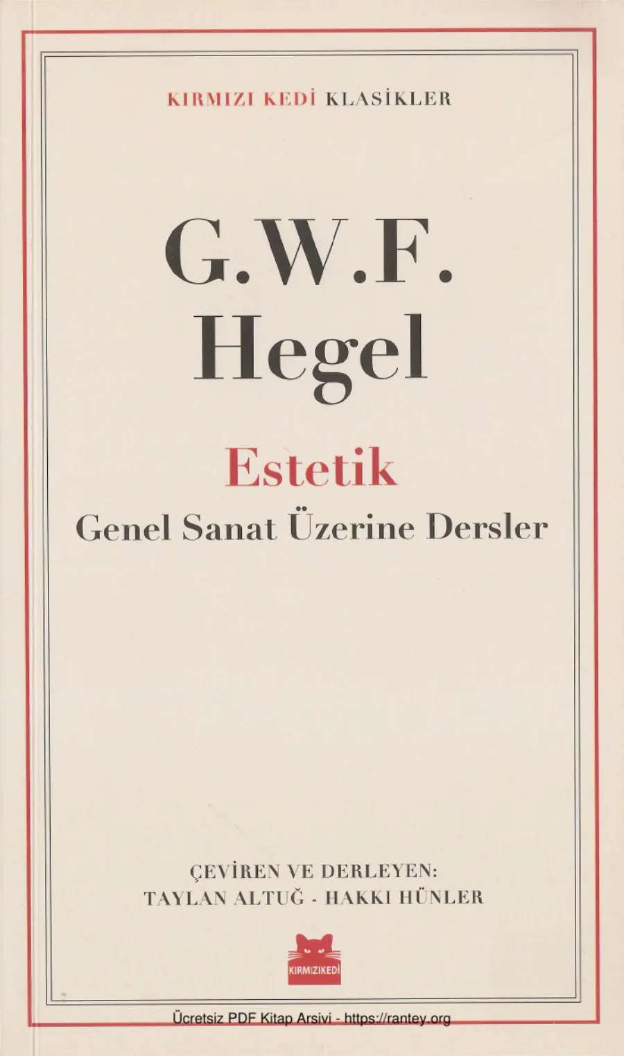 Estetik: Güzel Sanatlar Üzerine Dersler kapak görseli