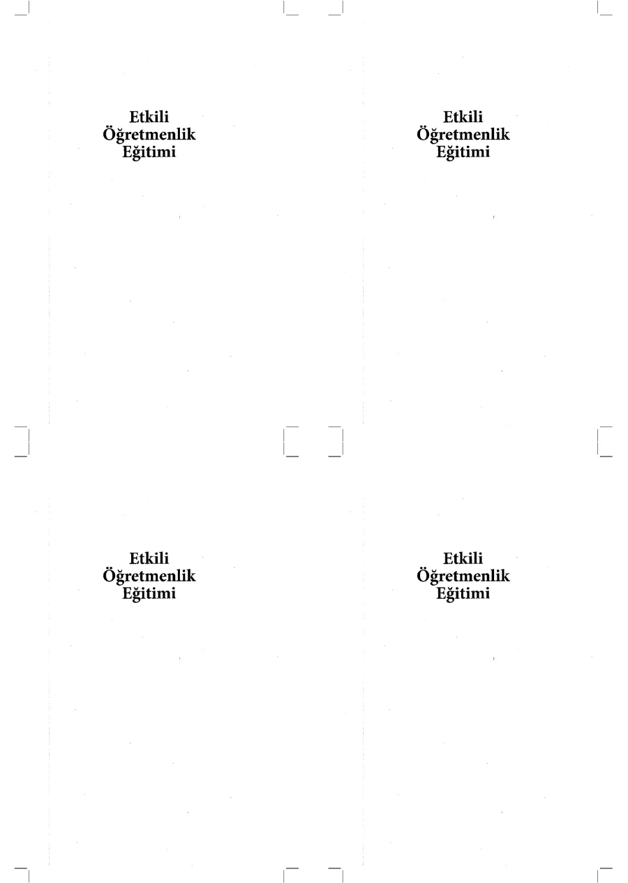 Etkili Öğretmenlik Eğitimi PDF kapak görseli