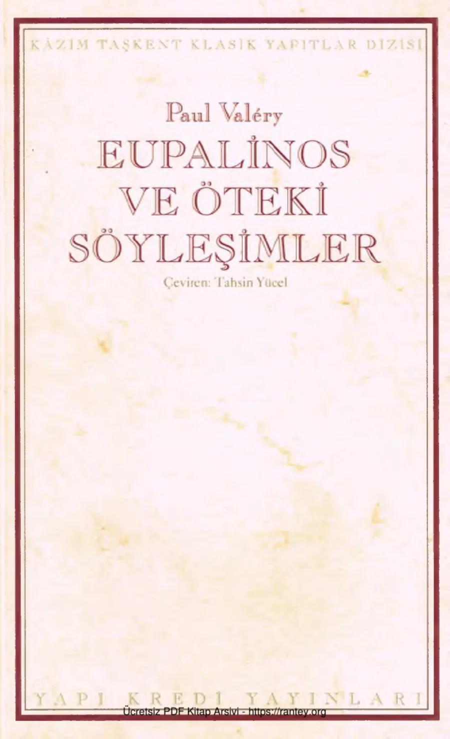 Eupalinos ve Öteki Söyleşimler kapak görseli