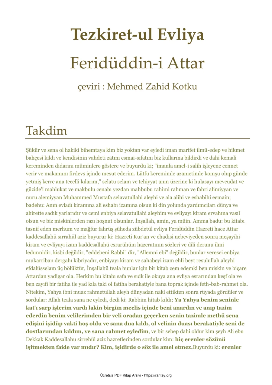 Evliya Feridüddin i Attar kapak görseli