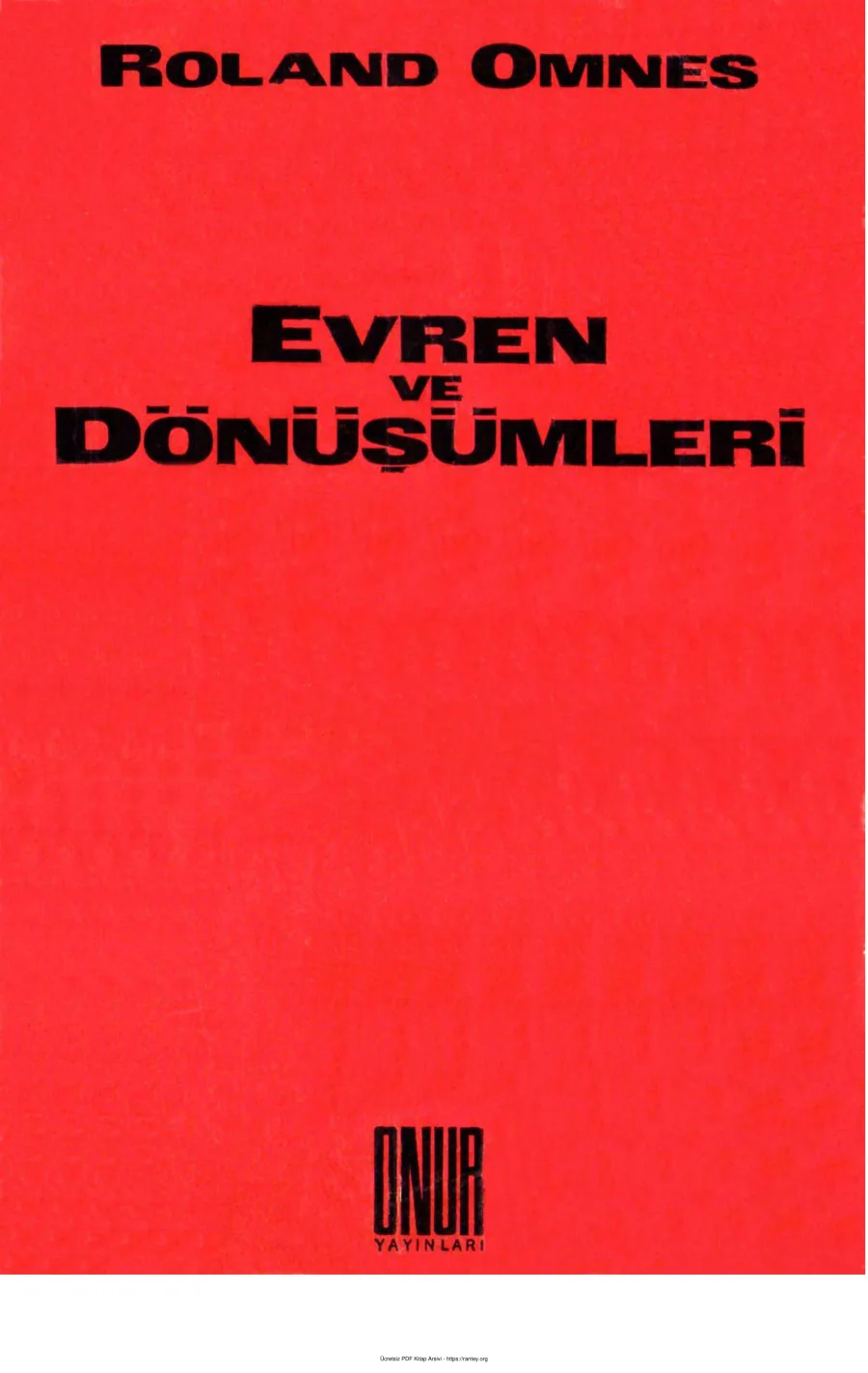 Evren ve Dönüşümleri kapak görseli