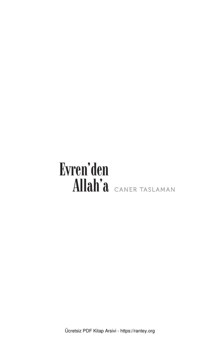 Evrenden Allaha kapak görseli