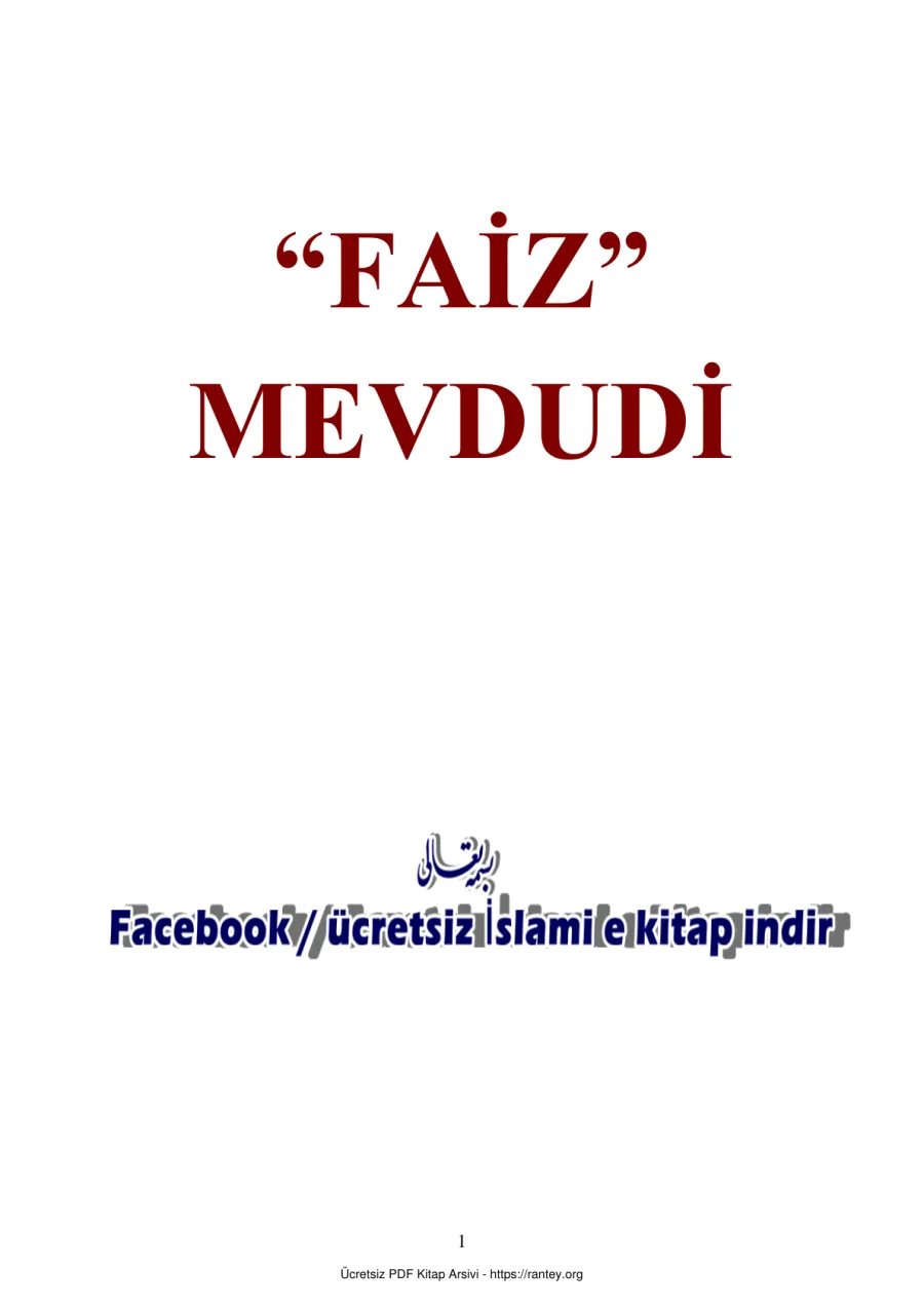 FAİZ MEVDUDİ Ebu Abdulmumin Tekin Mıhçı kapak görseli