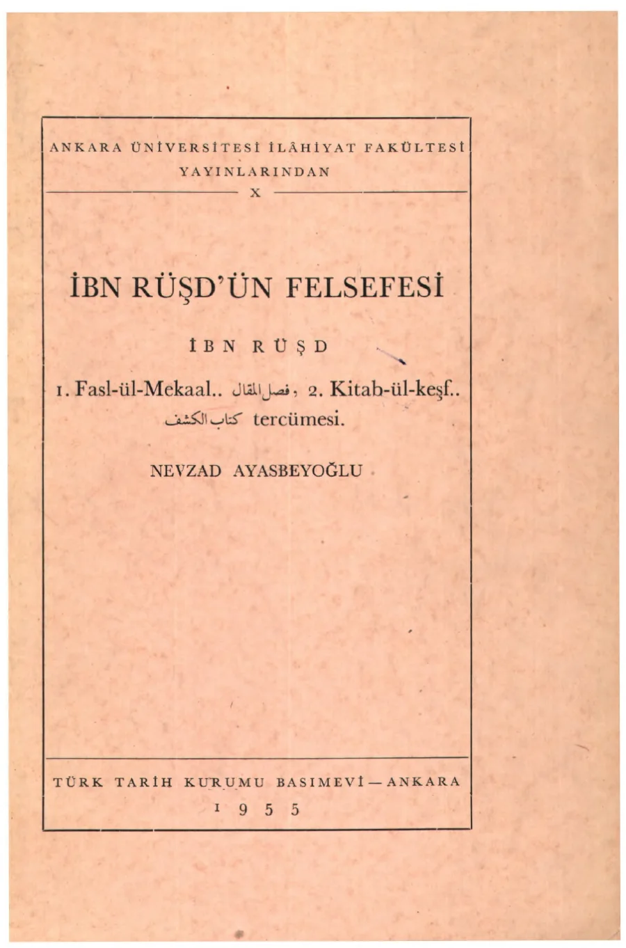 Faslü'l-Makâl / Kitâbü'l-Keşf PDF kapak görseli
