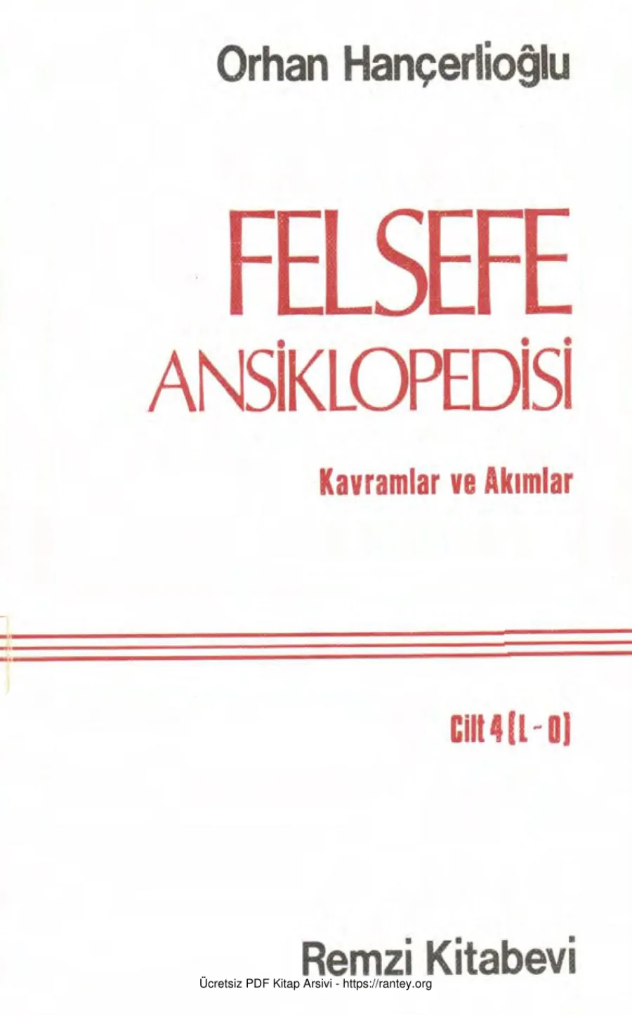 Felsefe Ansiklopedisi Cilt IV kapak görseli