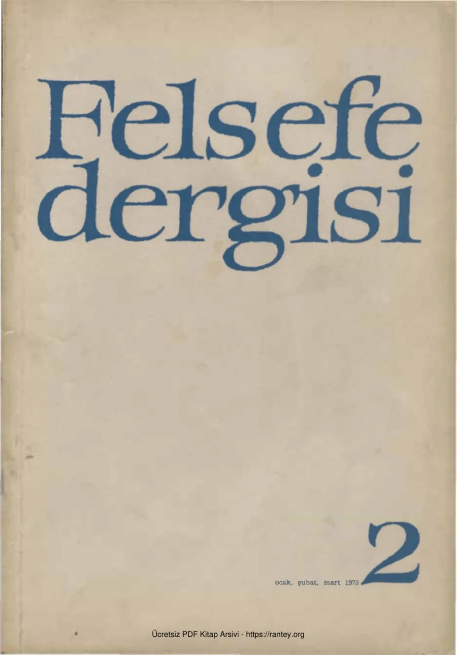 Felsefe Dergisi Sayı 002 Ocak Şubat Mart 1973 kapak görseli