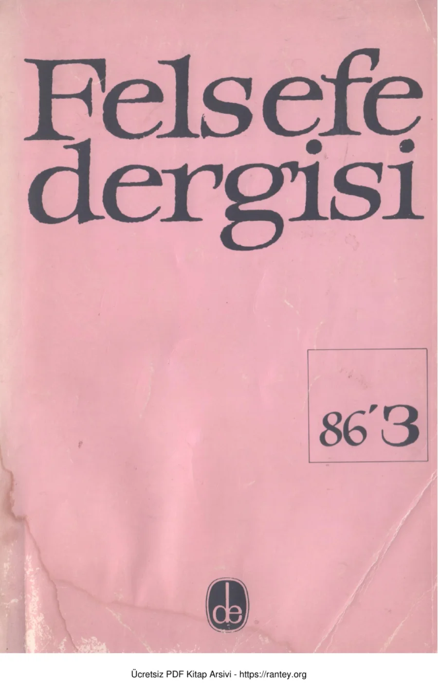 Felsefe Dergisi Sayı 003 Kasım 1986 kapak görseli