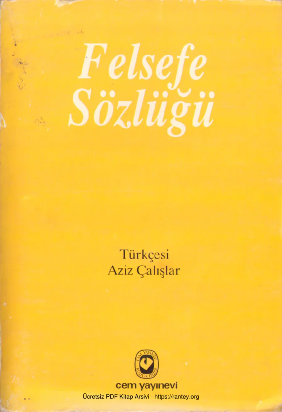 Felsefe Sozlugu 1991 kapak görseli