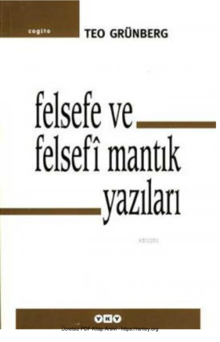 Felsefe ve Felsefi Mantık Yazıları YKY 2005 cls kapak görseli