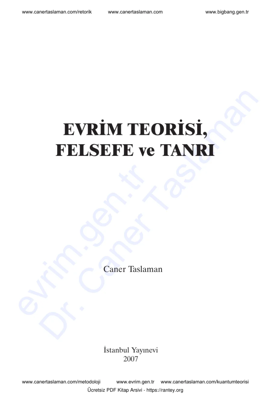 Felsefe ve Tanri Caner Taslaman kapak görseli